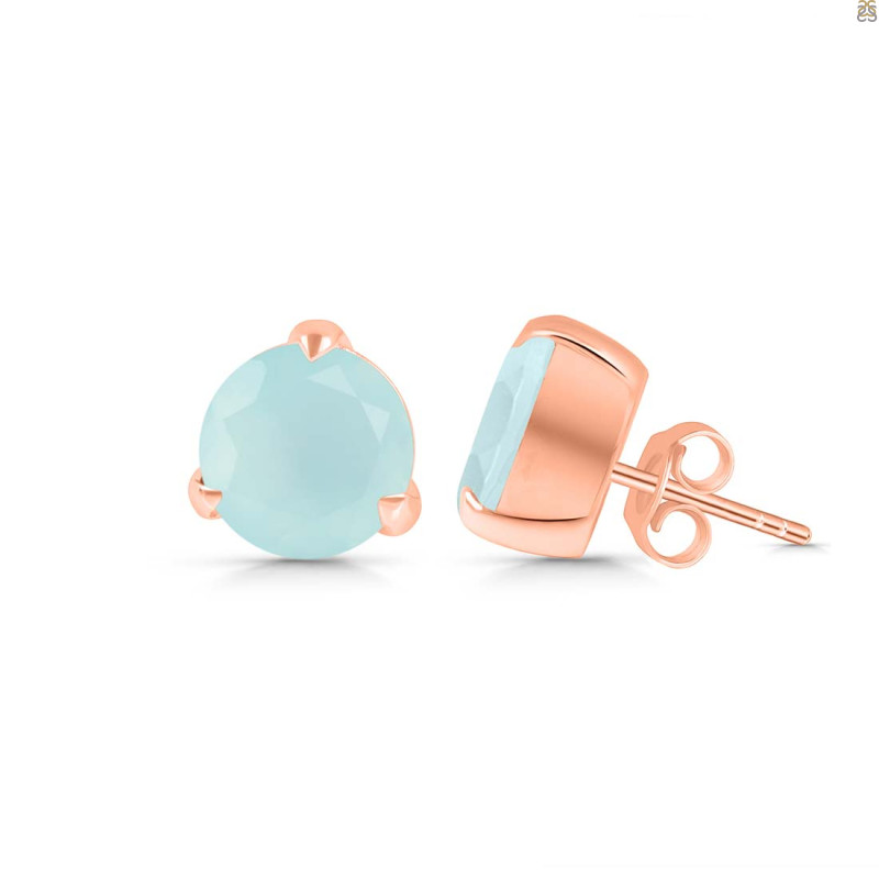 Blue Chalcedony Stud Earring BLX-RDE-1570.