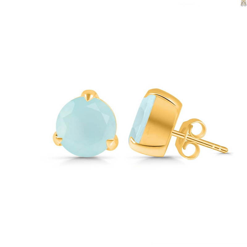 Blue Chalcedony Stud Earring BLX-RDE-1570.