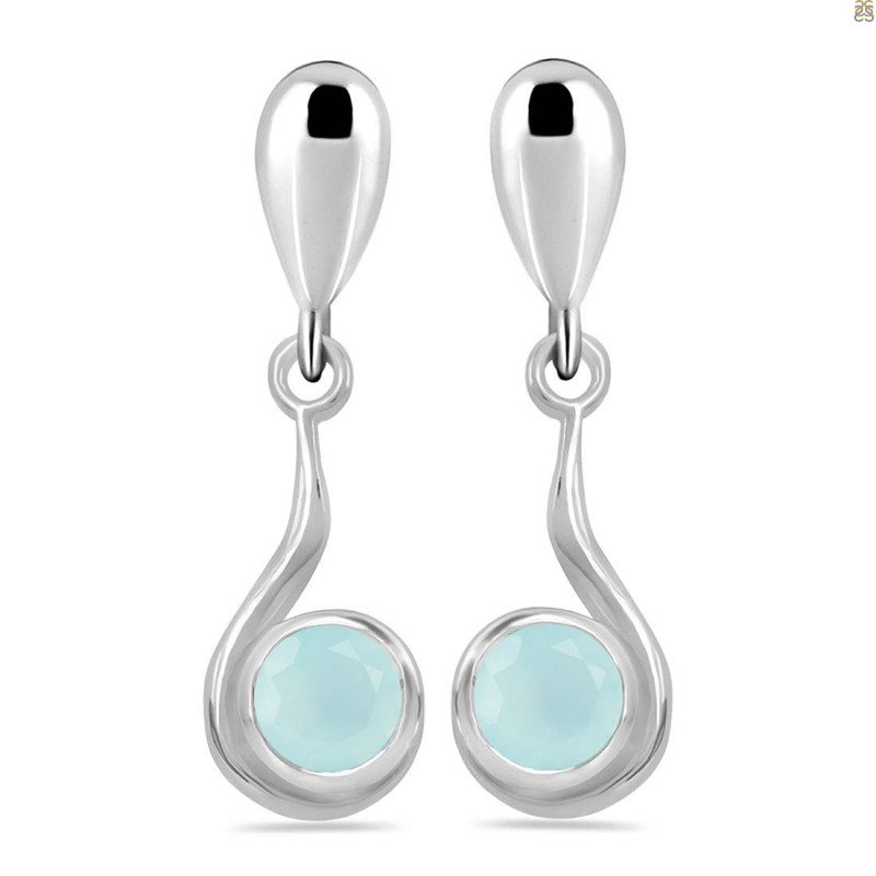 Blue Chalcedony Earring BLX-RDE-18.