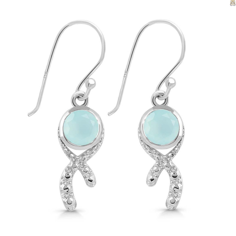 Blue Chalcedony Earring