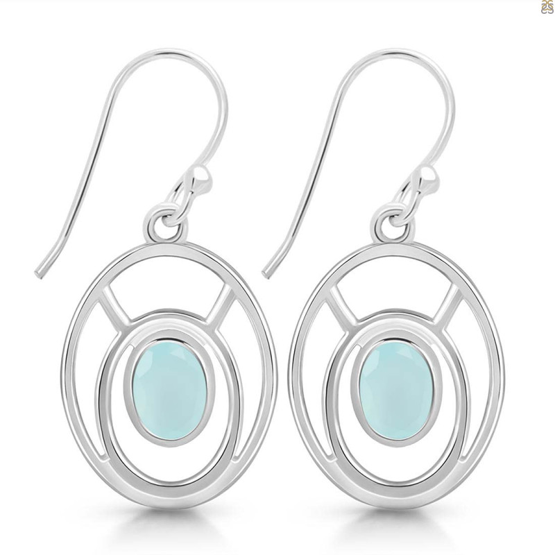 Blue Chalcedony Earring BLX-RDE-264.