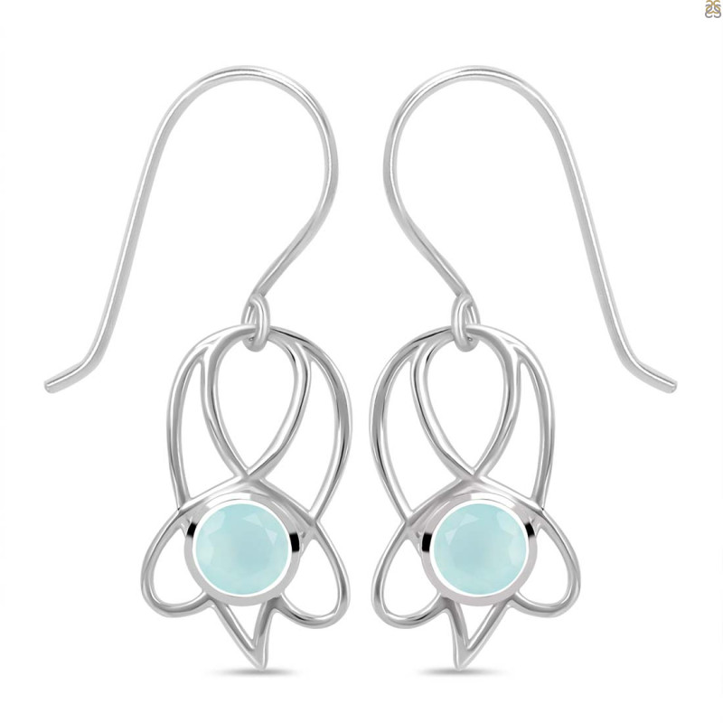 Blue Chalcedony Earring