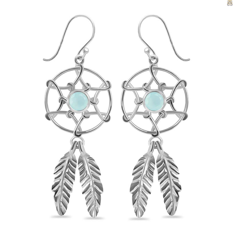 Blue Chalcedony Earring