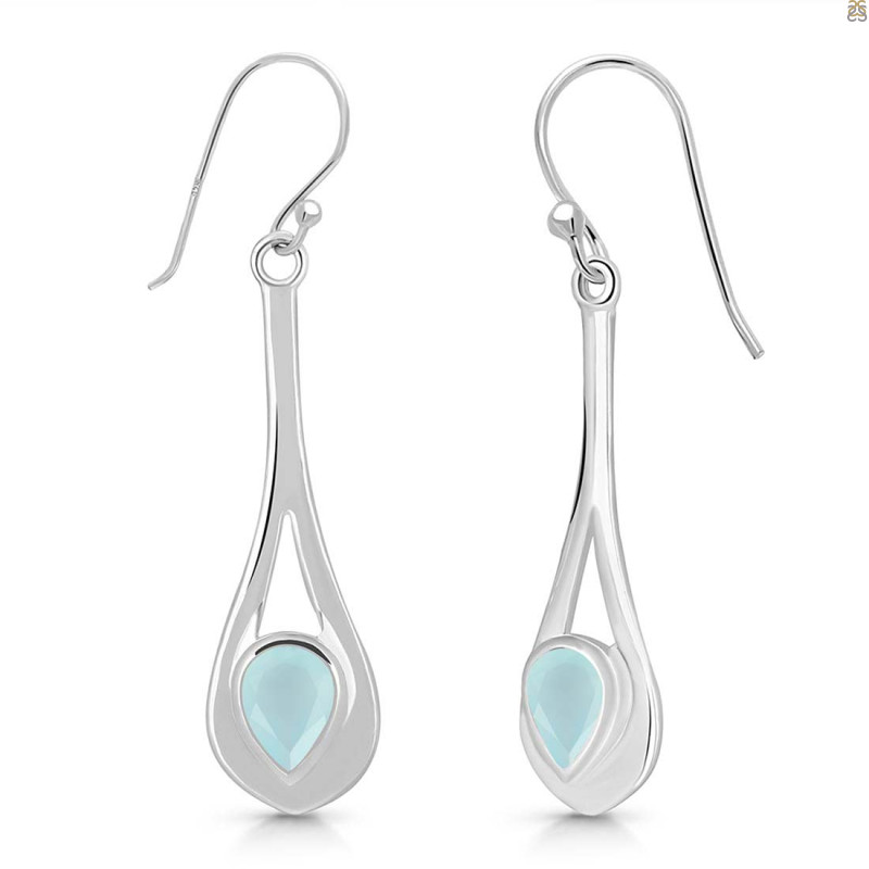 Blue Chalcedony Earring