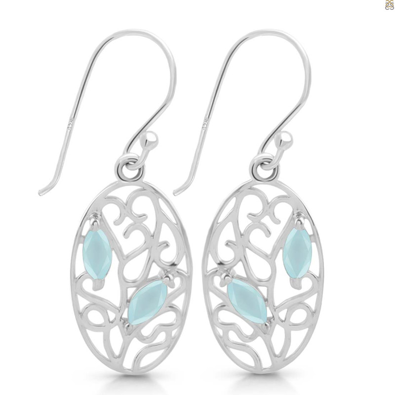Blue Chalcedony Earring