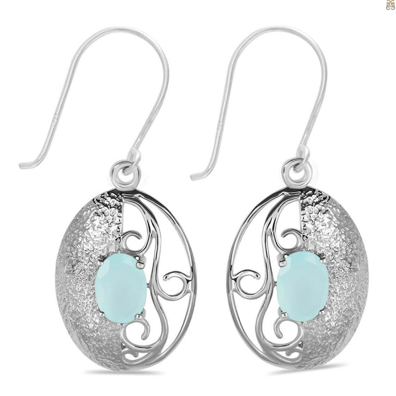 Blue Chalcedony Earring