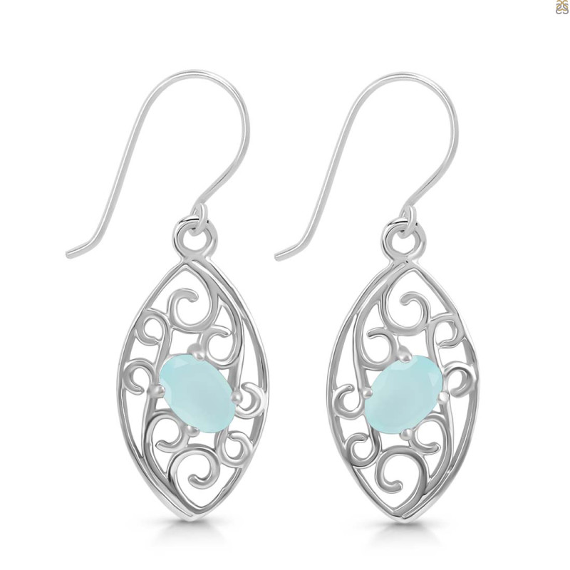 Blue Chalcedony Earring