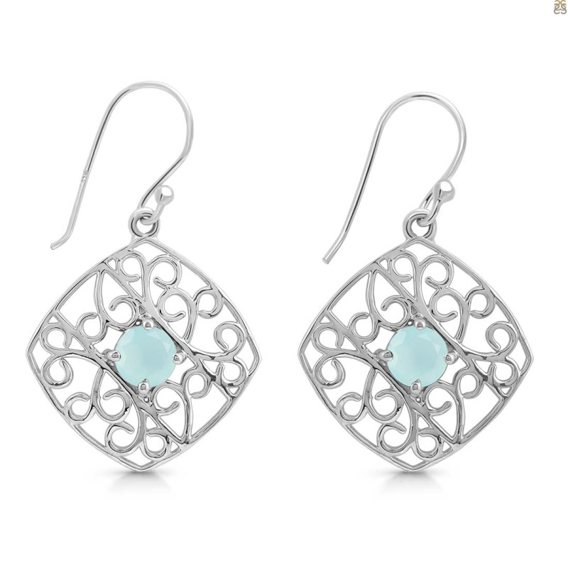 Blue Chalcedony Earring