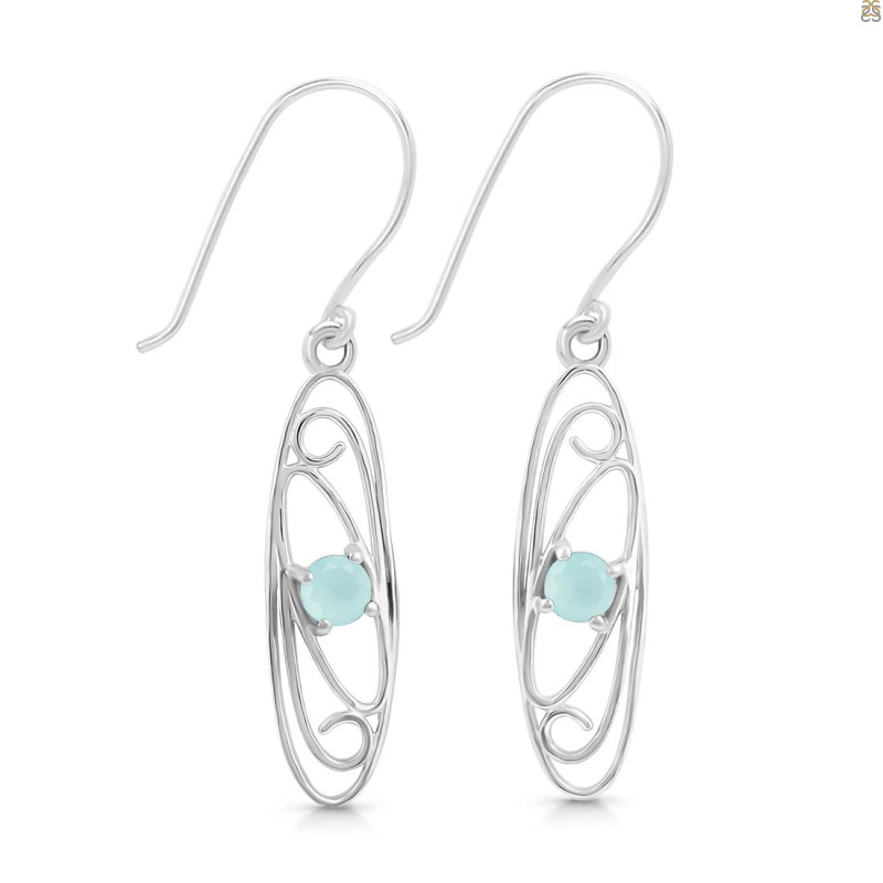 Blue Chalcedony Earring