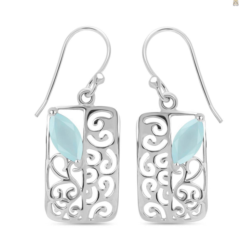 Blue Chalcedony Earring