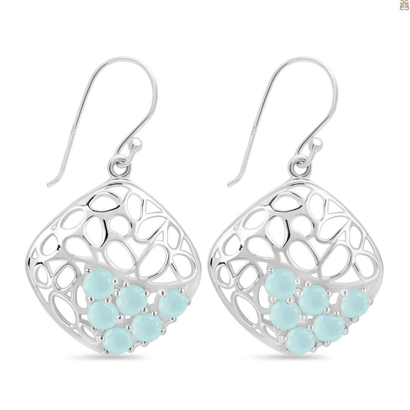 Blue Chalcedony Earring