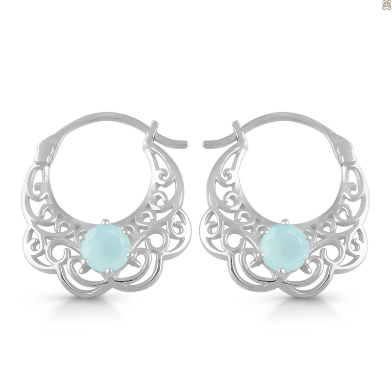 Blue Chalcedony Earring