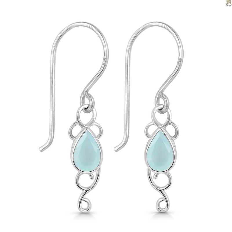 Blue Chalcedony Earring