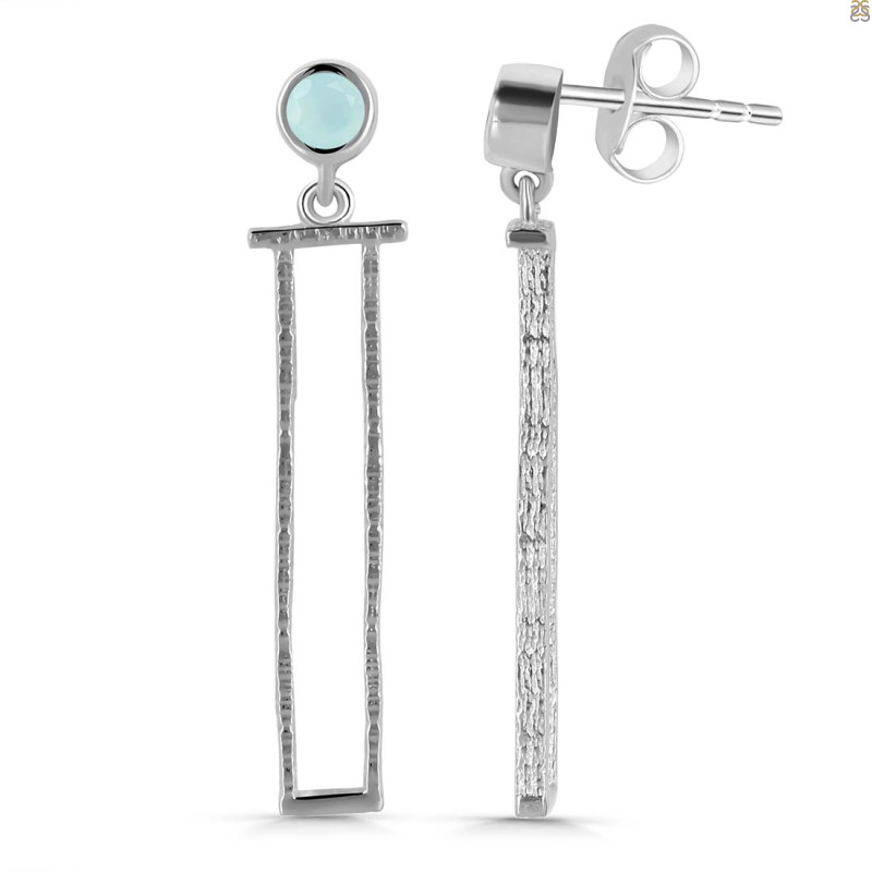 Blue Chalcedony Earring