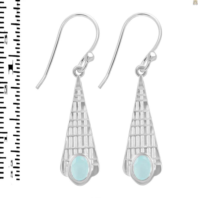 Blue Chalcedony Earring BLX-RDE-637.