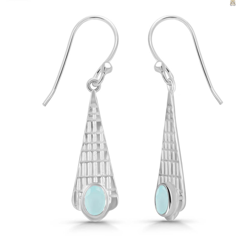 Blue Chalcedony Earring