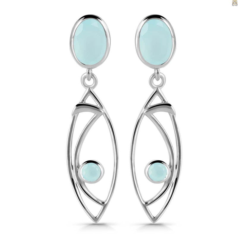 Blue Chalcedony Earring BLX-RDE-645.