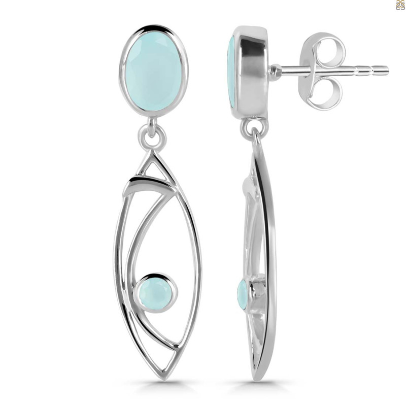 Blue Chalcedony Earring