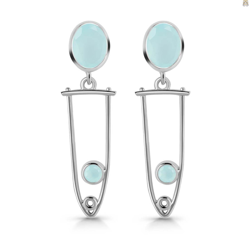 Blue Chalcedony Earring BLX-RDE-646.
