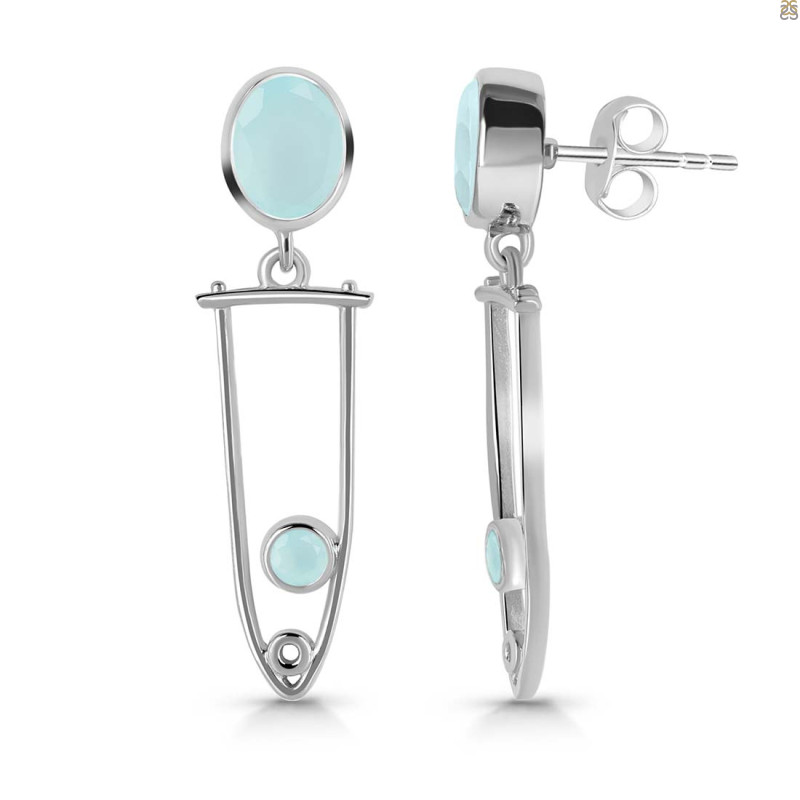 Blue Chalcedony Earring