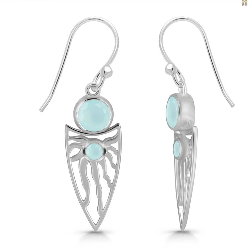 Blue Chalcedony Earring