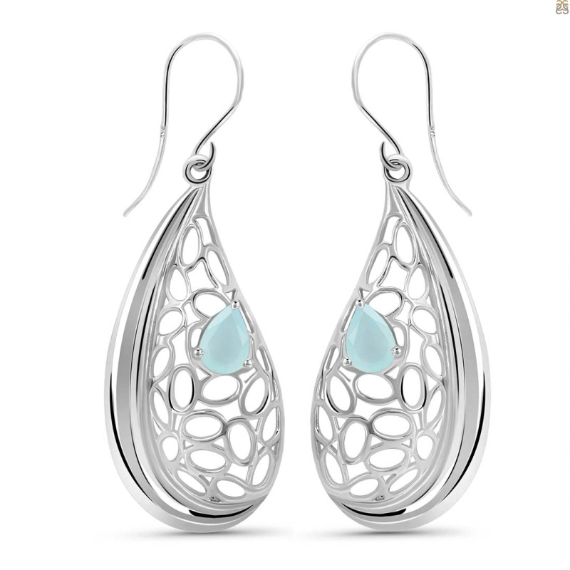 Blue Chalcedony Earring