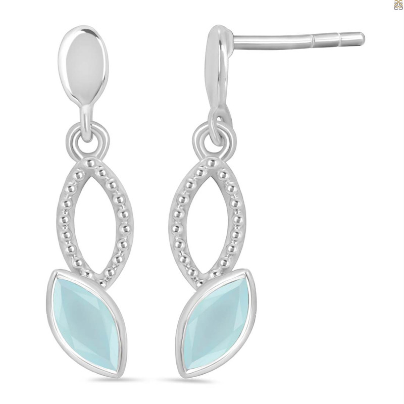Blue Chalcedony Earring