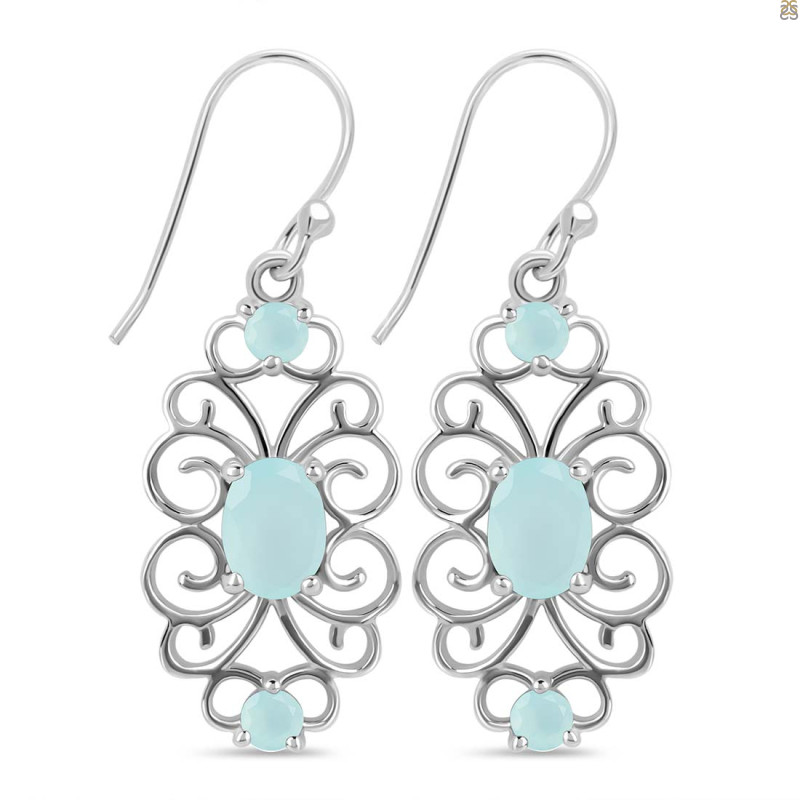 Blue Chalcedony Earring