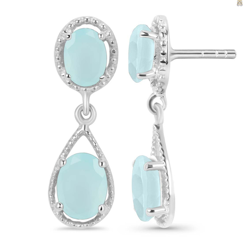 Blue Chalcedony Earring