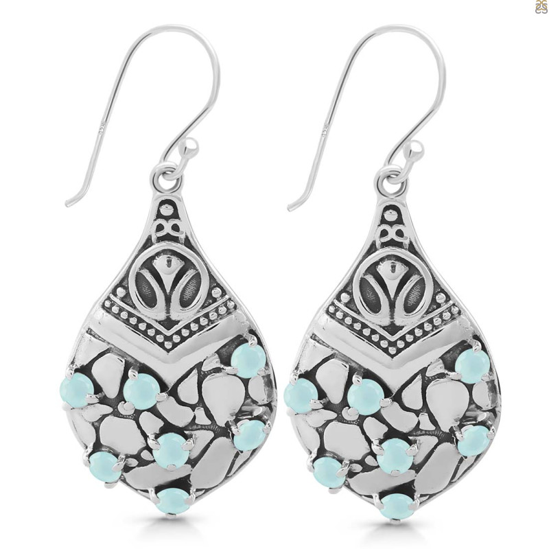 Blue Chalcedony Earring