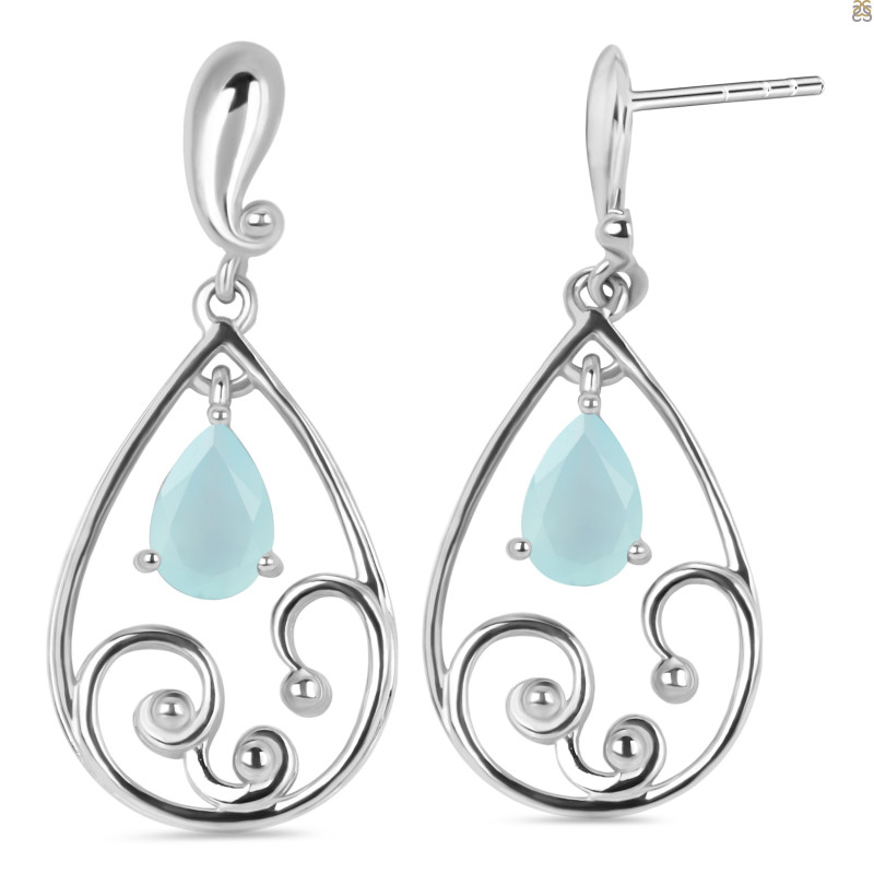 Blue Chalcedony Earring