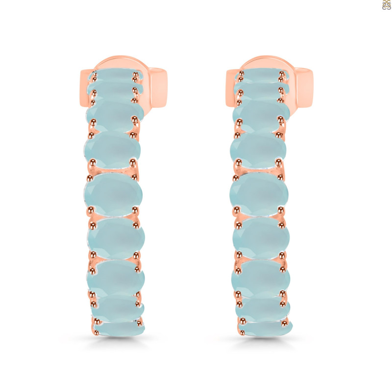 Blue Chalcedony Hoop Earring BLX-RDE-975.