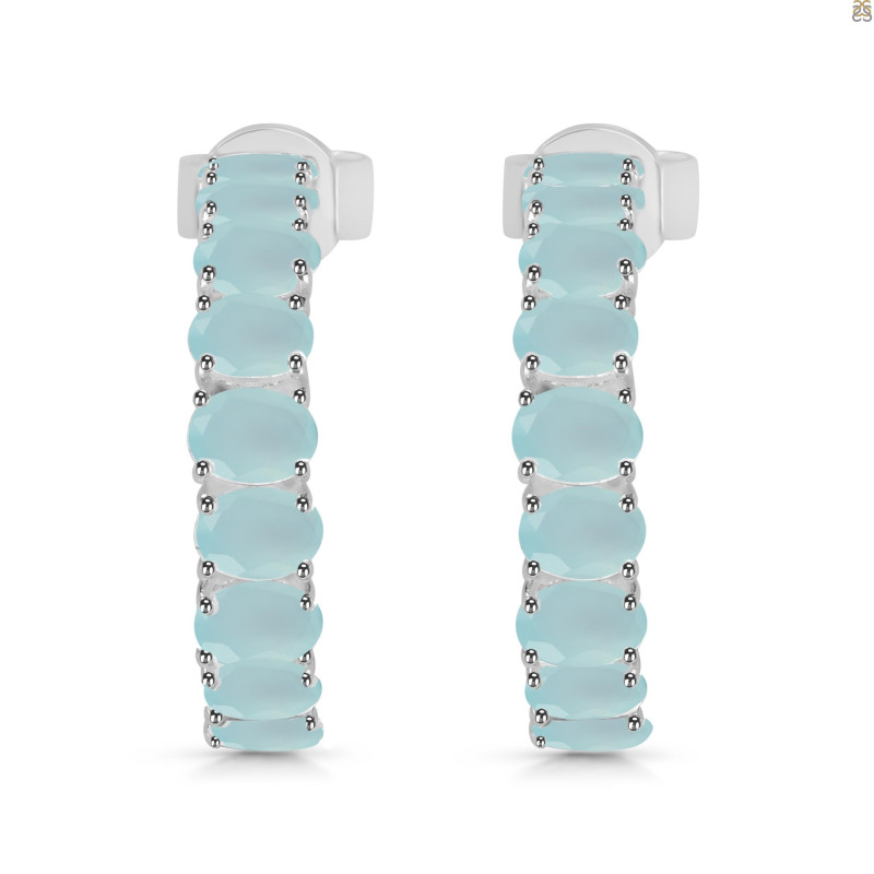 Blue Chalcedony Hoop Earring BLX-RDE-975.