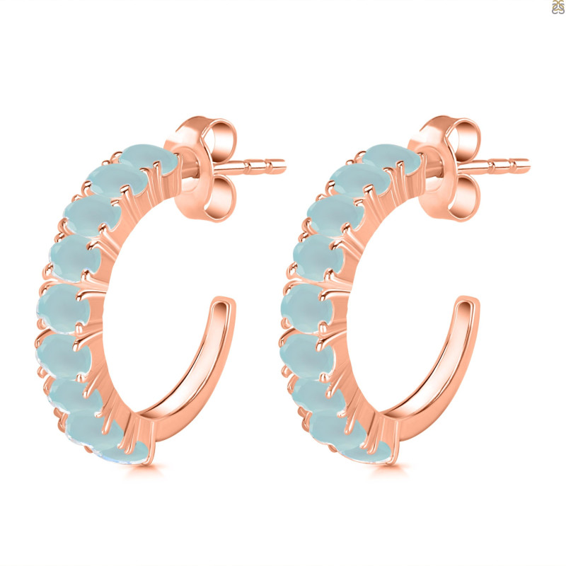 Blue Chalcedony Hoop Earring BLX-RDE-975.