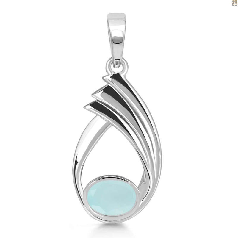 Blue Chalcedony Pendant BLX-RDP-131.