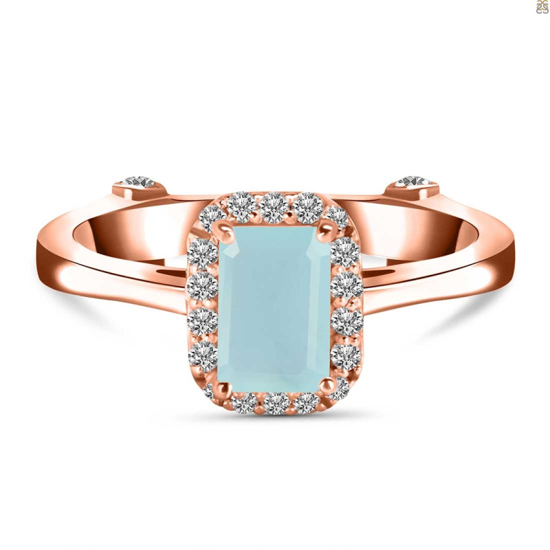 Blue Chalcedony & White Topaz Ring BLX-RDR-1787.
