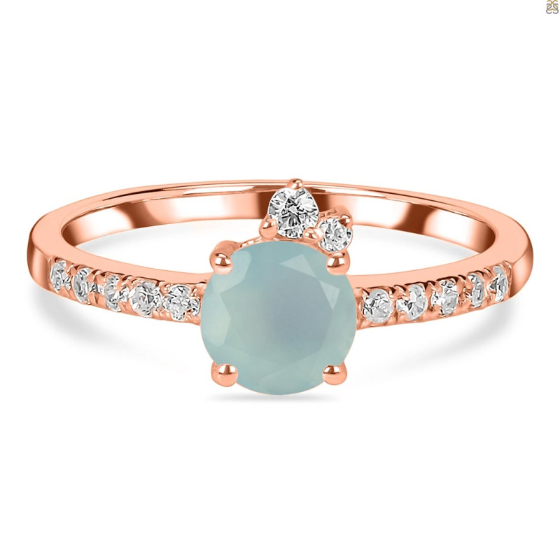 Blue Chalcedony & White Topaz Ring BLX-RDR-2303.