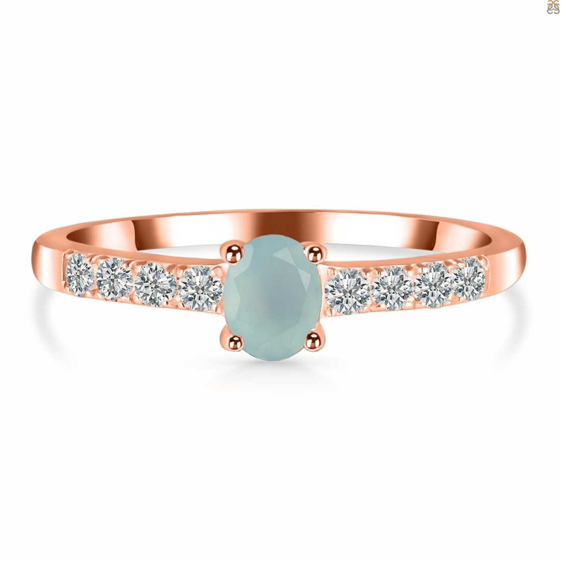 Blue Chalcedony & White Topaz Ring BLX-RDR-2538.