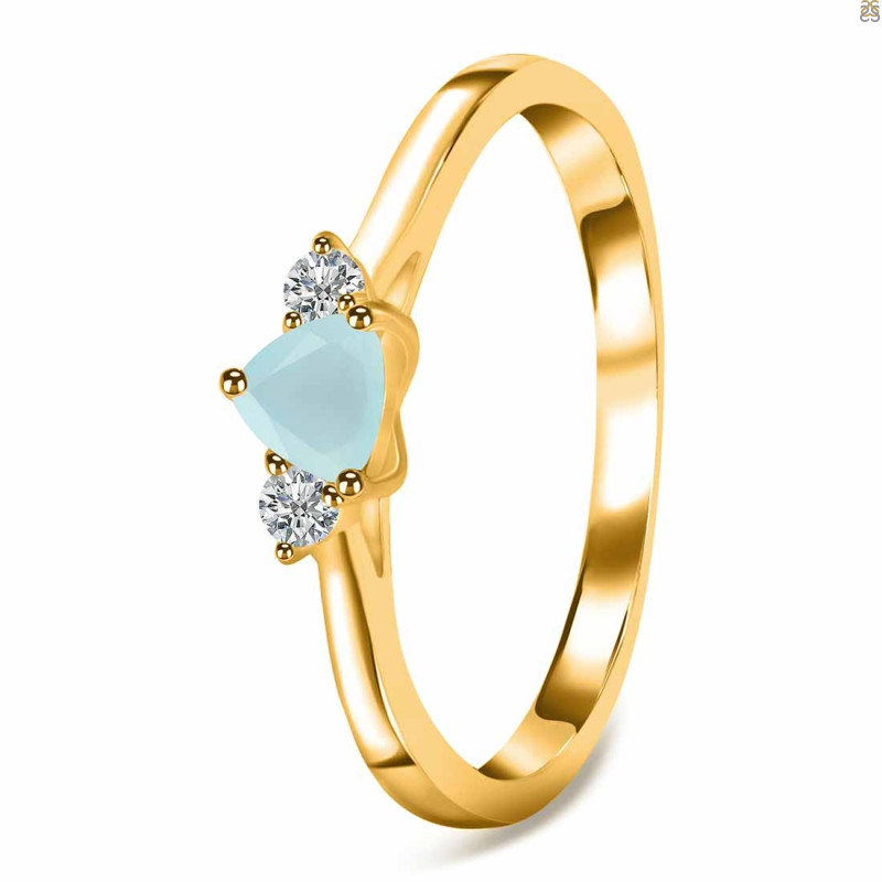 Blue Chalcedony  & White Topaz Ring BLX-RDR-2543.