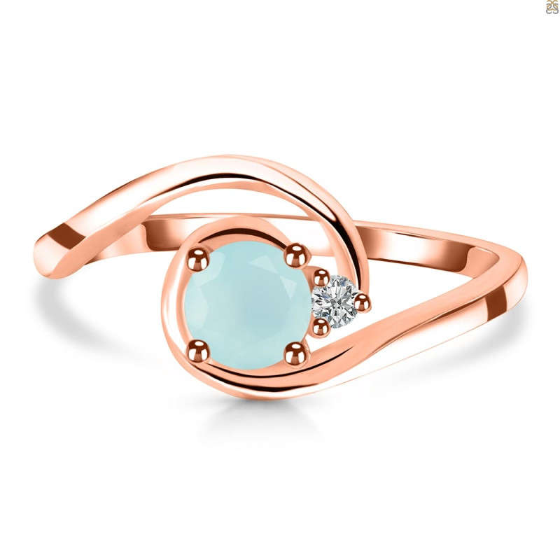 Blue Chalcedony & White Topaz Ring BLX-RDR-2622.