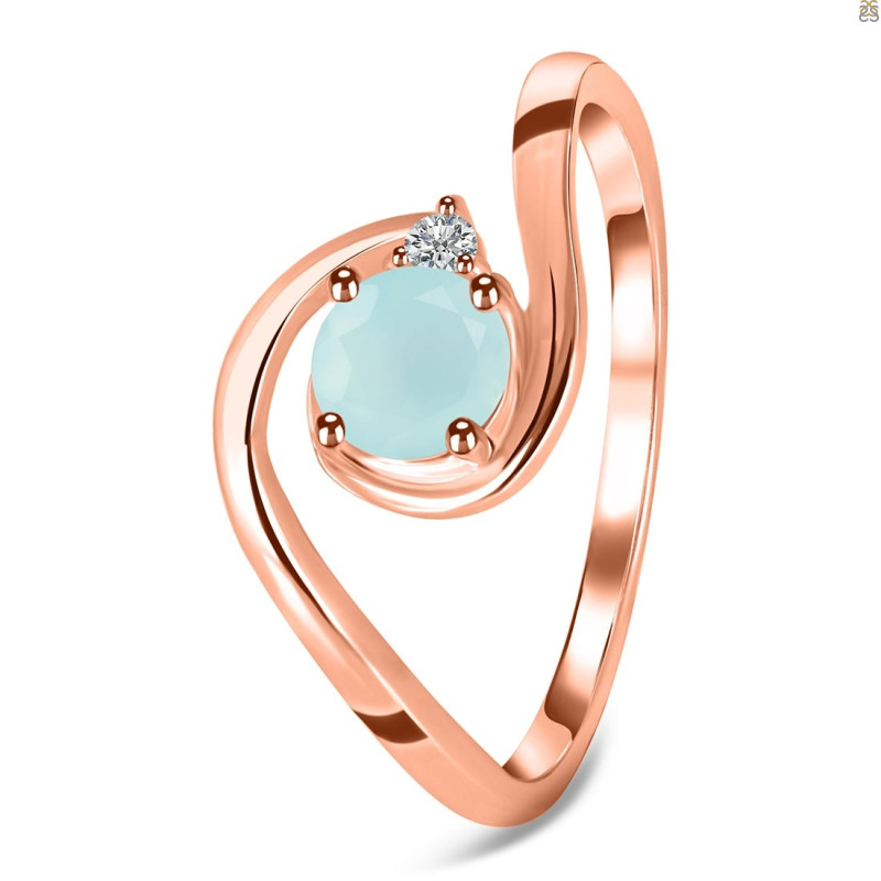 Blue Chalcedony & White Topaz Ring BLX-RDR-2622.