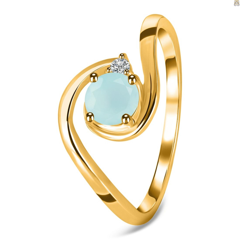 Blue Chalcedony & White Topaz Ring BLX-RDR-2622.