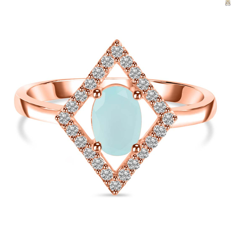 Blue Chalcedony & White Topaz Ring BLX-RR-134.