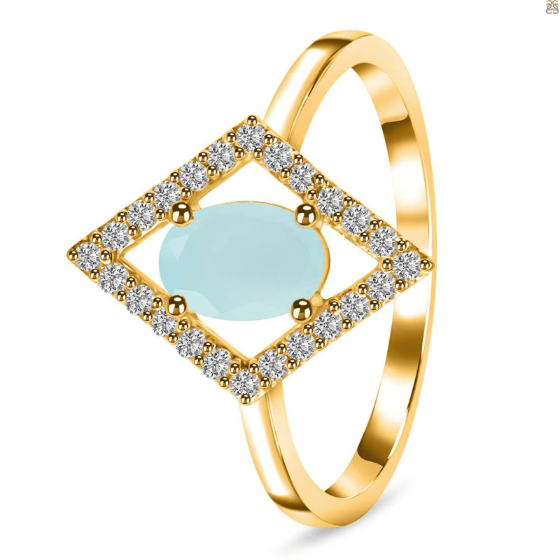 Blue Chalcedony & White Topaz Ring BLX-RR-134.