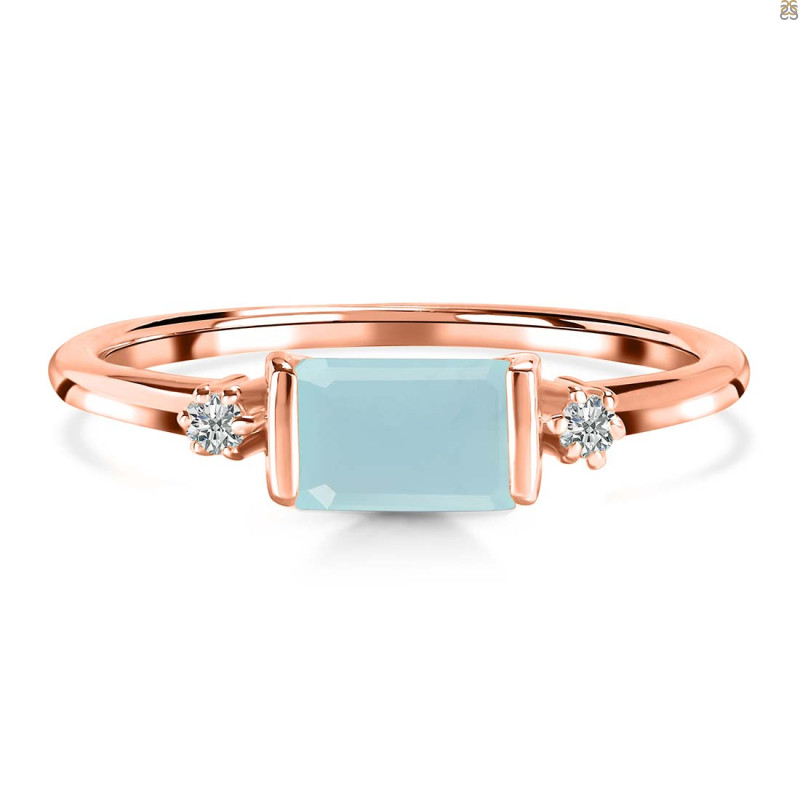 Blue Chalcedony & White Topaz Ring BLX-RR-135.