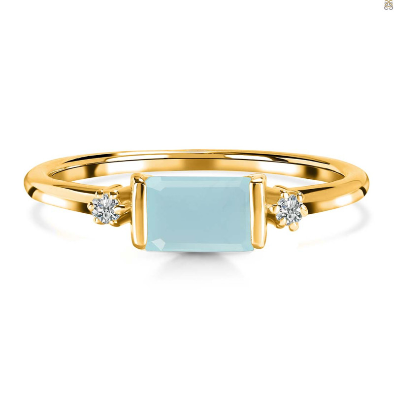 Blue Chalcedony & White Topaz Ring BLX-RR-135.