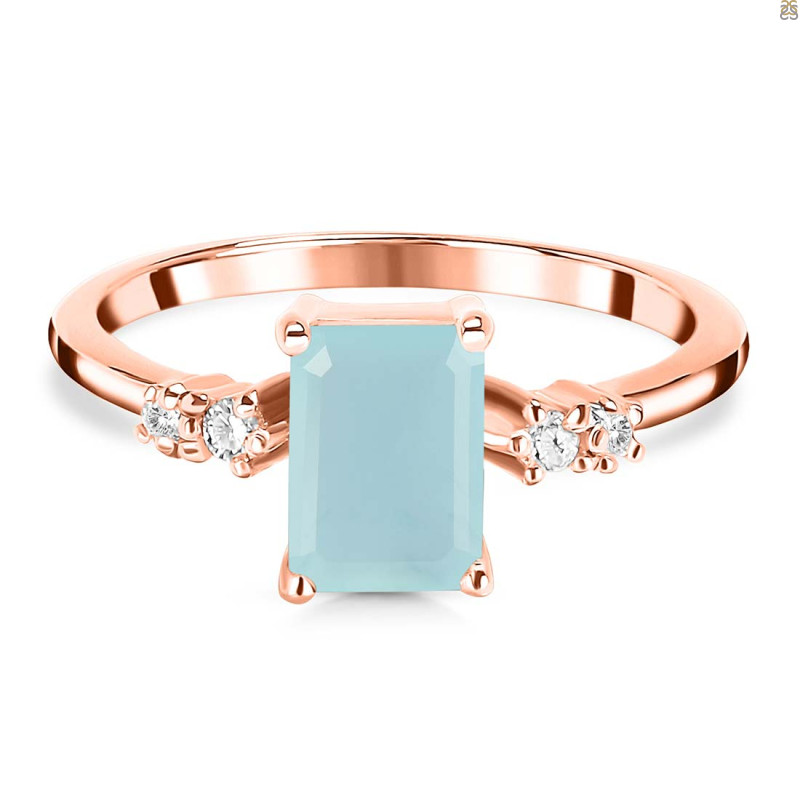 Blue Chalcedony & White Topaz Ring BLX-RR-139.