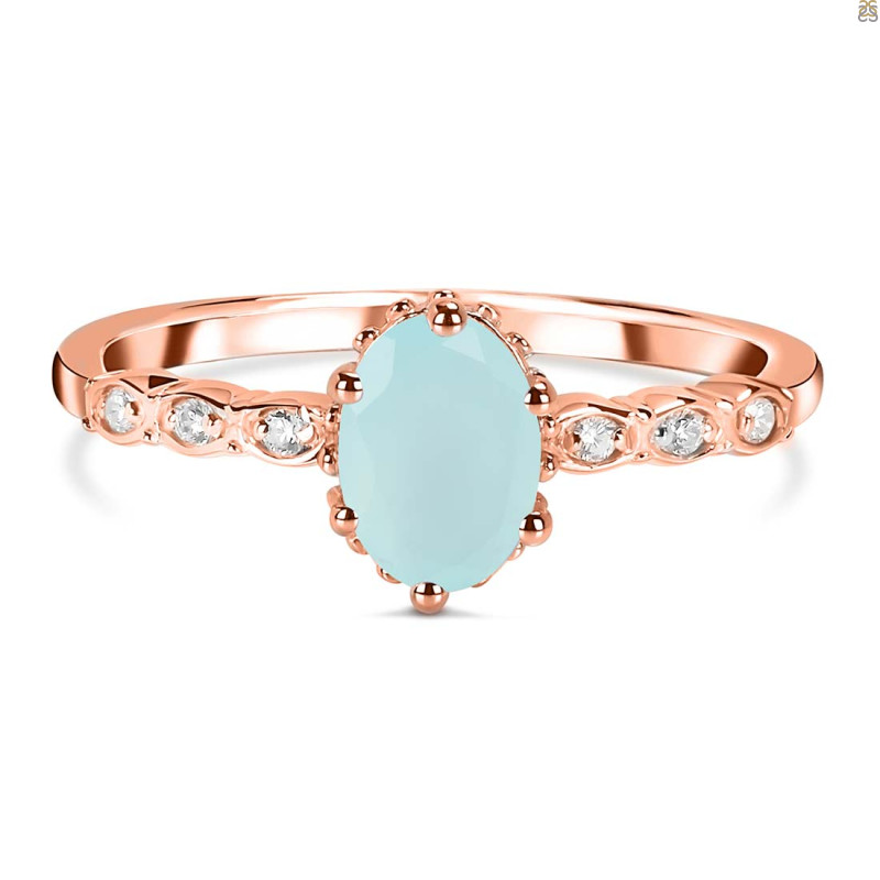 Blue Chalcedony & White Topaz Ring BLX-RR-35.
