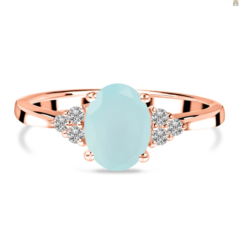 Blue Chalcedony & White Topaz Ring BLX-RR-364.