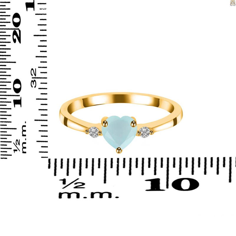 Blue Chalcedony & White Topaz Ring BLX-RR-425.